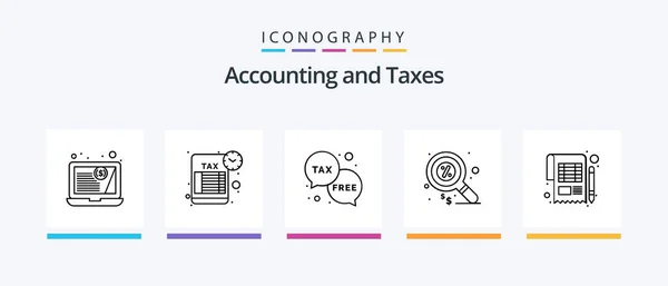 Taxes Line Icon Pack Including Tax Book Dollar Book Tax — Stockvector