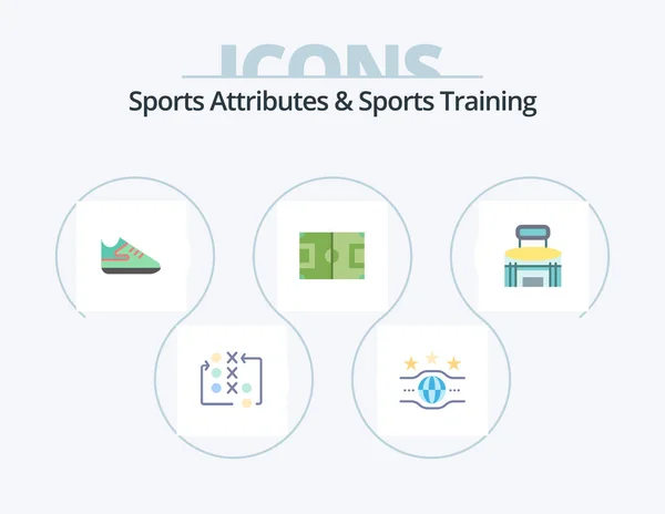 Sports Atributes Sports Training Flat Icon Pack Icon Design Building — Stockvector