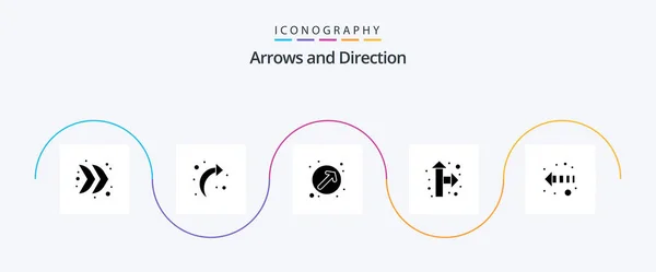 Arrow Glyph Icon Pack Including Direction Direction Arrow Pointer — Archivo Imágenes Vectoriales