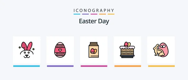 Easter Line Filled Icon Pack Including Holidays Church Holiday Easter — Wektor stockowy