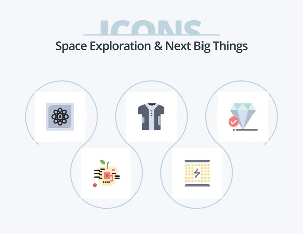 Space Exploration Next Big Things Flat Icon Pack Icon Design — стоковый вектор