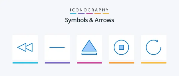 Symbols Arrows Blue Icon Pack Including Clockwise Creative Icons Design — Stok Vektör