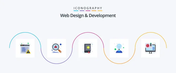 Web Design Development Flat Icon Pack Including Web Design Bookmarks — Archivo Imágenes Vectoriales