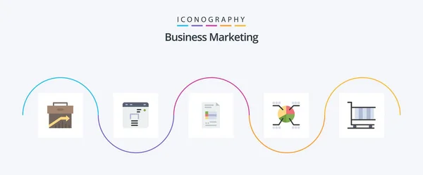 Business Marketing Flat Icon Pack Including Statistics Graphical Chart Business — Wektor stockowy
