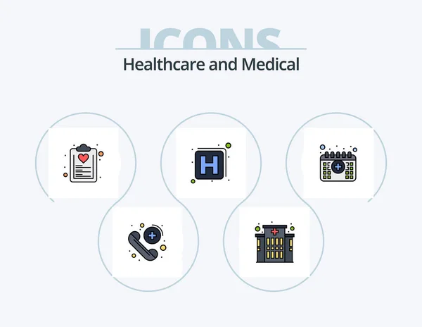 Medical Line Filled Icon Pack Icon Design Sign Hospital Tubes — Vettoriale Stock
