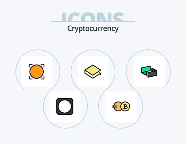 Cryptocurrency Line Filled Icon Pack Icon Design Coin Crypto Crypto — Stock Vector