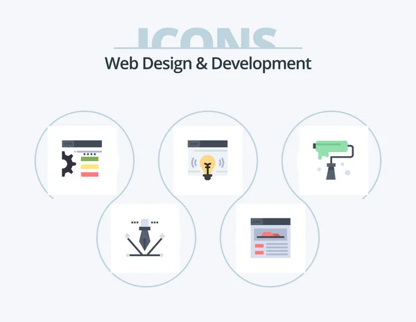 Web Design Development Flat Icon Pack Icon Design Design Creative — Stok Vektör