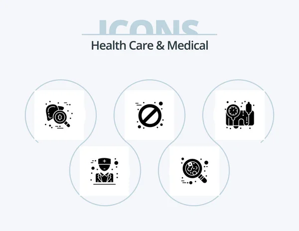 Health Care Medical Glyph Icon Pack Icon Design Gauge Tablet — Stok Vektör