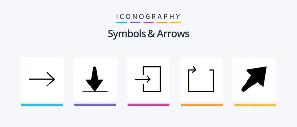 Symbols Arrows Glyph Icon Pack Including Arrow Right Creative Icons — Stockvector