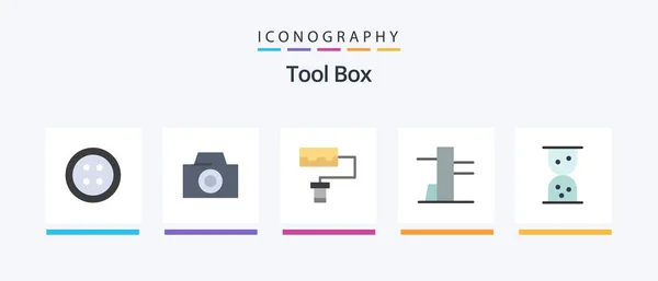 Tools Flat Icon Pack Including Sand Clock Creative Icons Design — Vector de stock