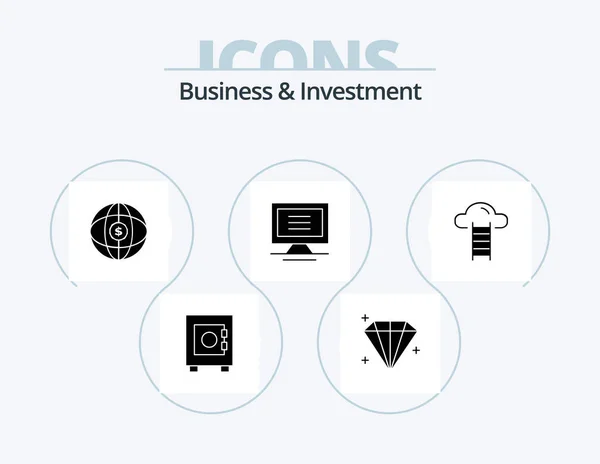 Business Investment Glyph Icon Pack Icon Design User Internet Cloud — Vetor de Stock