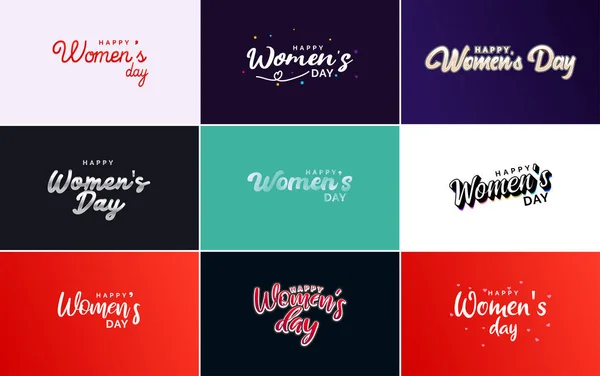 Abstract Happy Women Day Logo Love Vector Logo Design Shades — Stok Vektör