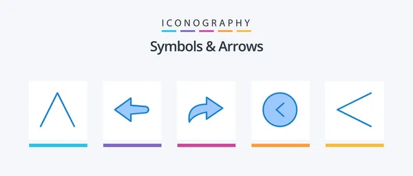 Symbols Arrows Blue Icon Pack Including Circle Previous Creative Icons — Vetor de Stock