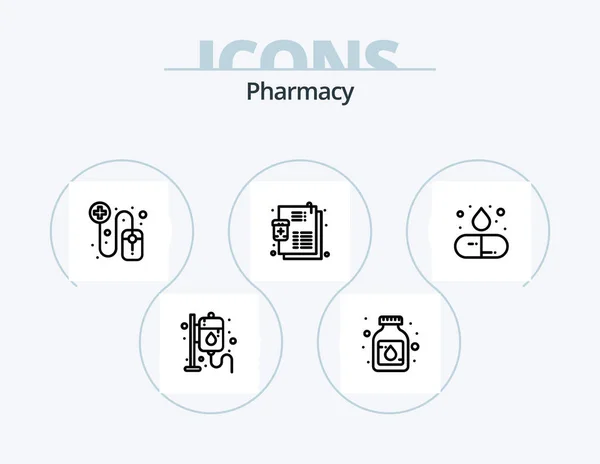 Pharmacy Line Icon Pack Icon Design Pharmacist Medication Appointment Recipe — Wektor stockowy