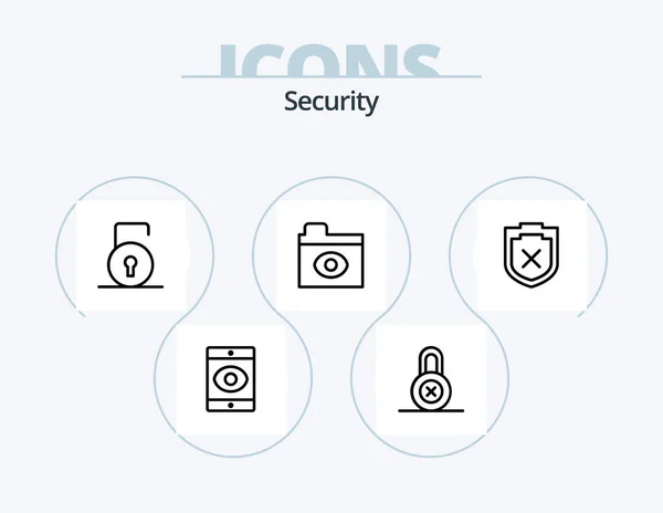 Security Line Icon Pack Icon Design Security Virus Protect Key — Vetor de Stock