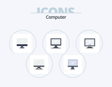 Computer Flat Icon Pack 5 Icon Design. .