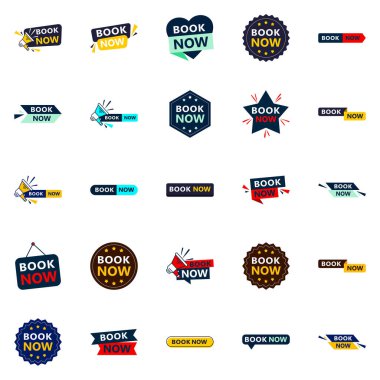 Promote Your Products or Services in Style with Our Pack of 25 Book Now Banners