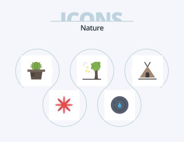 Nature Flat Icon Pack 5 Icon Design. . travel. pot. tent. holidays