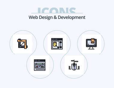Web Design And Development Line Filled Icon Pack 5 Icon Design. . web . web page . day