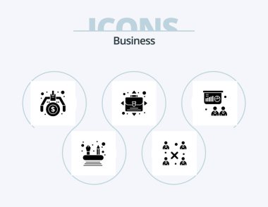 Business Glyph Icon Pack 5 Icon Design. board. presentation. making. conference. opportunity