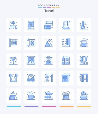 Creative Travel 25 Blue icon pack  Such As travel. bag. navigation. backpack. credit