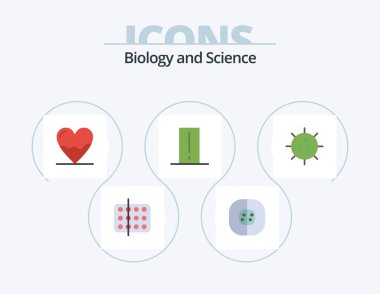 Biology Flat Icon Pack 5 Icon Design. electronics. biology meter. chemistry. medicine. cardiogram