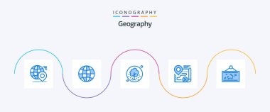 Geo Graphy Blue 5 Icon Pack Including target. map. web. nature. plant