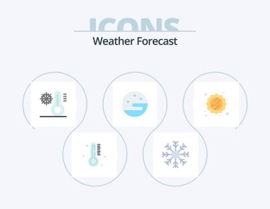 Weather Flat Icon Pack 5 Icon Design. sunny. weather. winter. night. temperature