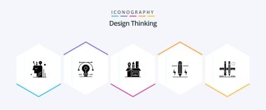 Design Thinking 25 Glyph icon pack including edit. pencil. vector. stationary. pencil