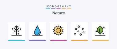Nature Line Filled 5 Icon Pack Including . leaf. nature. Creative Icons Design