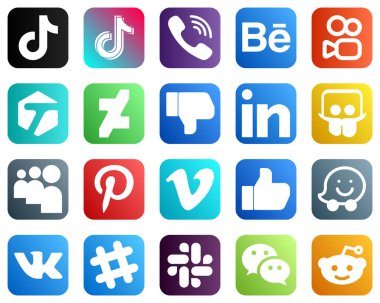 20 Minimalist Social Media Icons such as myspace. professional. behance. linkedin and dislike icons. Professional and high definition