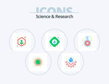 Science Flat Icon Pack 5 Icon Design. gear. cog. agriculture. generation. energy