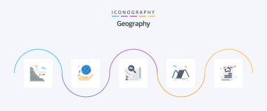 Geo Graphy Flat 5 Icon Pack Including travel. mountains. world. search. travel