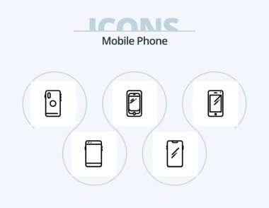 Mobile Phone Line Icon Pack 5 Icon Design. . back.