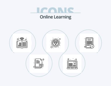 Online Learning Line Icon Pack 5 Icon Design. learning. class. learning. online. education