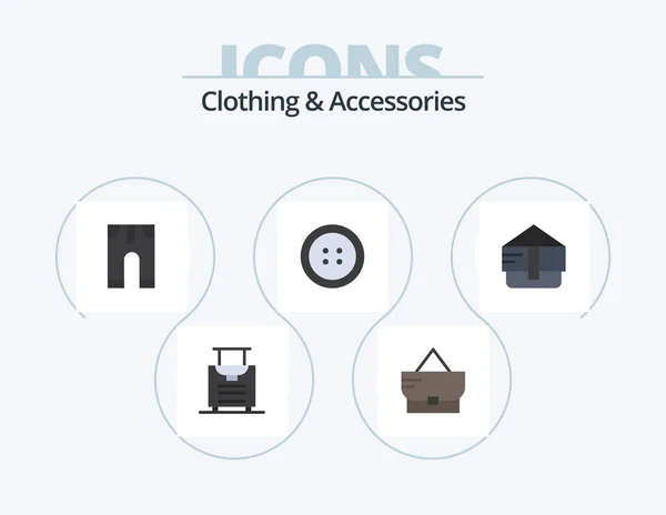 Clothing Accessories Flat Icon Pack Icon Design Clothing — Stockvektor