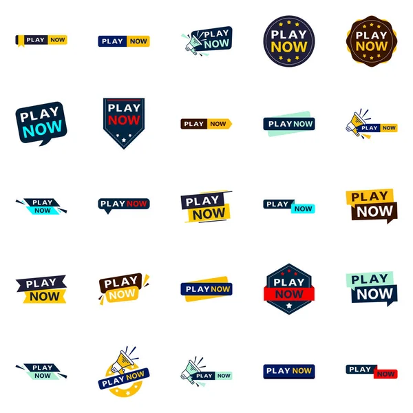 Unique Play Now Banners Help Your Business Stand Out — Image vectorielle