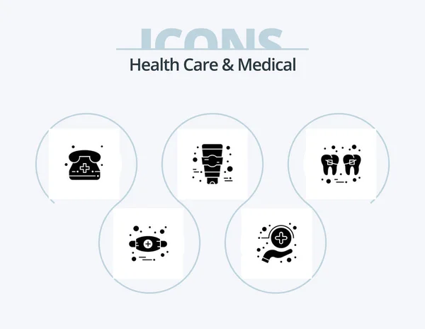 Health Care Medical Glyph Icon Pack Icon Design Health Dental — Stockvektor
