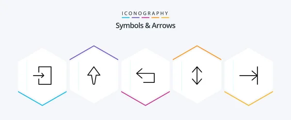 Symbols Arrows Line Icon Pack Including Reply Finish Arrow — Διανυσματικό Αρχείο