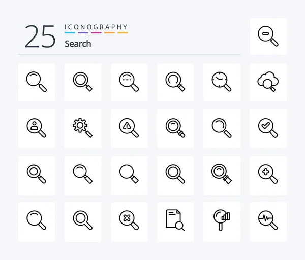 Search Line Icon Pack Including Browse Search Magnifier Cloud Watch — Archivo Imágenes Vectoriales