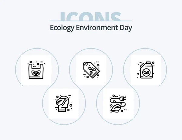 Ecology Line Icon Pack Icon Design Power Economic Eco Eco — Stok Vektör
