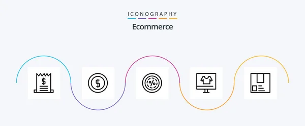 Ecommerce Line Icon Pack Including Shirt Discount Commerce Shopping Icon — Stockvektor