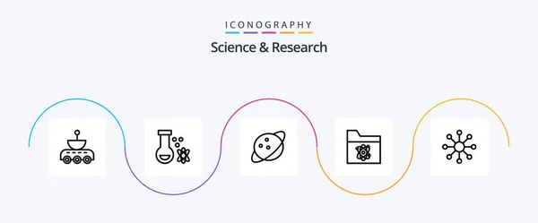 Science Line Icon Pack Including Neuron Space Space Science Atom — Wektor stockowy