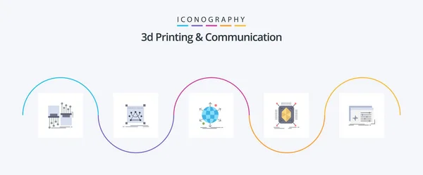 Printing Communication Flat Icon Pack Including Rapid Object Object Web — Stockvektor