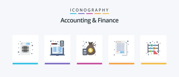 Accounting Finance Flat Icon Pack Including Bookkeeping Balance Book Accounts — Stock vektor