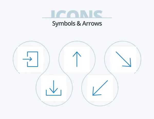 Symbols Arrows Blue Icon Pack Icon Design Arrow — Vetor de Stock