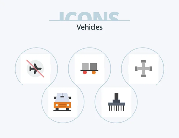 Vehicles Flat Icon Pack Icon Design Construction Tools Forklift Truck — Stock vektor