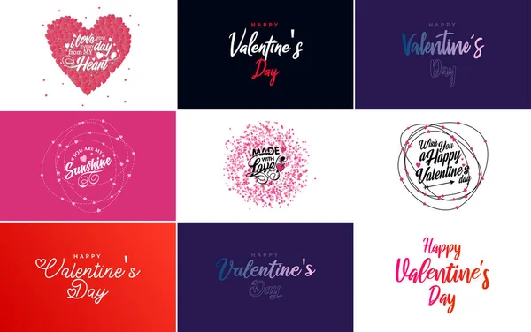 Типография Сердечком Цветовой Гаммой Дню Святого Валентина — стоковый вектор