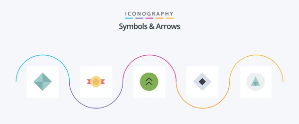 Symbols Arrows Flat Icon Pack Including Sign Magic Circle Symbols — Vetor de Stock