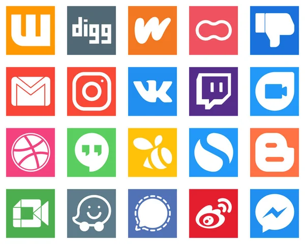 Social Media Icons All Your Needs Google Duo Facebook Instagram — Stockvector